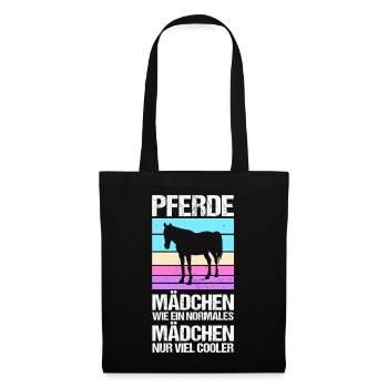 Reiten Pferdeliebhaber Reiterhof Pferde - Stoffbeutel - Schwarz - Vorne