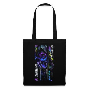 Reaper Neon-Holografieschädel – Halloween - Stoffbeutel - Schwarz - Vorne