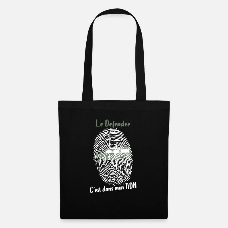 Der Verteidiger ist in meiner DNA, Humor, Geschenk - Stoffbeutel - Schwarz
