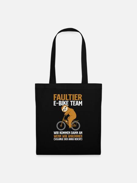 Faultier Fahrrad Team E-Bike Elektrofahrrad - Stoffbeutel - Schwarz
