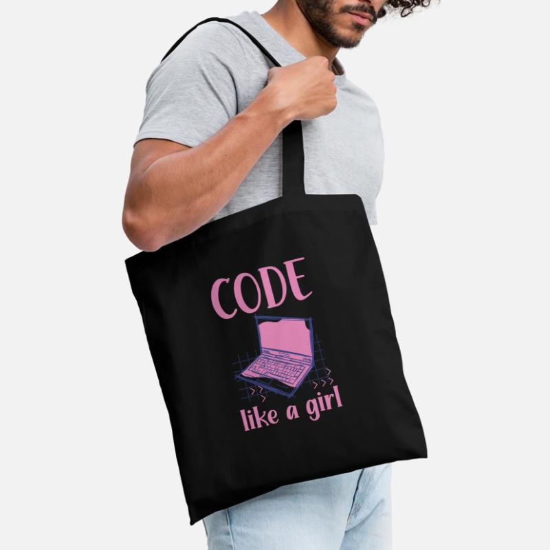 Code Like A Girl Programming Coder Computer Geek D Stoffbeutel