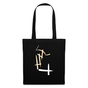 T-shirt with abstract art in white - Tote Bag - black - Front