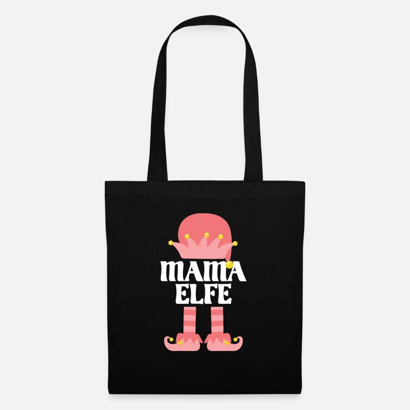 Mutter Elfe Mama Elf Geschenk - Stoffbeutel - Schwarz