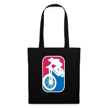 Mountainbike Downhill Fahrrad mtb logo Geschenk - Stoffbeutel - Schwarz - Vorne