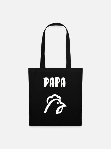 Papa Henne - Stoffbeutel - Schwarz