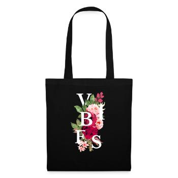 Vibes flowers - Sac en tissu - noir - Devant