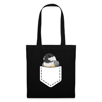 Observation des oiseaux mésanges - Sac en tissu - noir - Devant