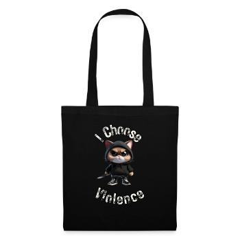 I Choose Violence Cat I Cat Lover I Anti Social - Tote Bag - black - Front