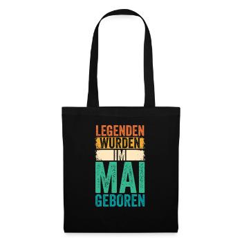 Les légendes sont nées en mai - Sac en tissu - noir - Devant