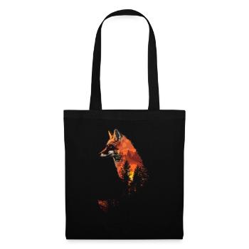Fuchs Kopf Wald Tier Natur Bäume Baby Fuchs - Stoffbeutel - Schwarz - Vorne