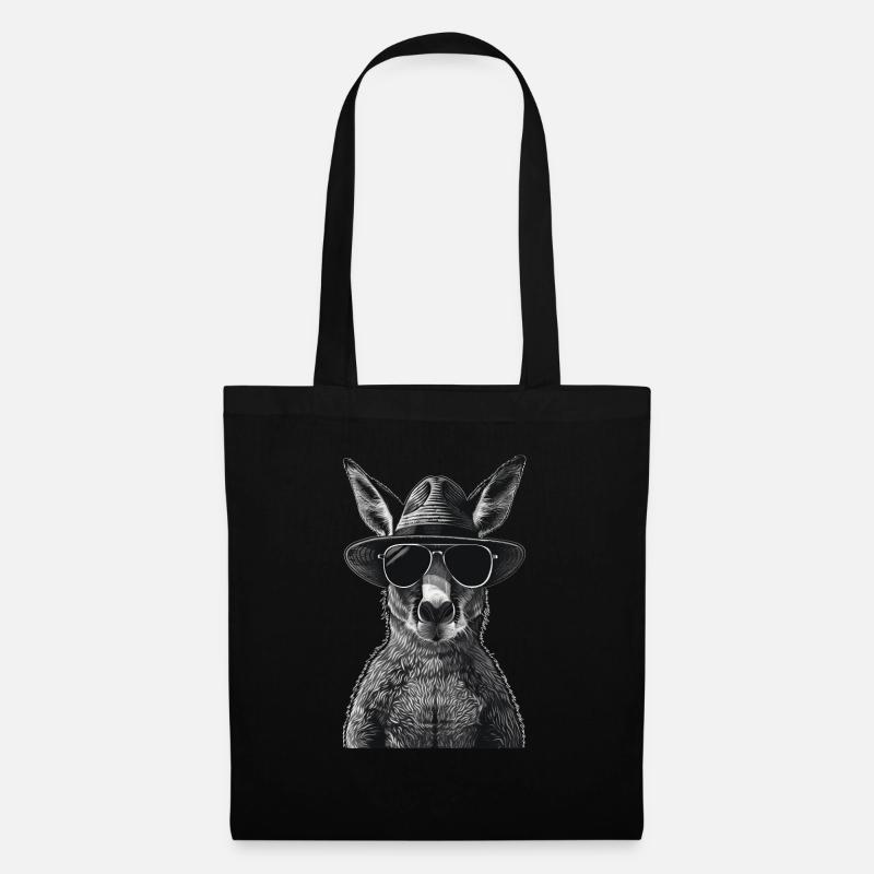 Känguru - Stoffbeutel - Schwarz