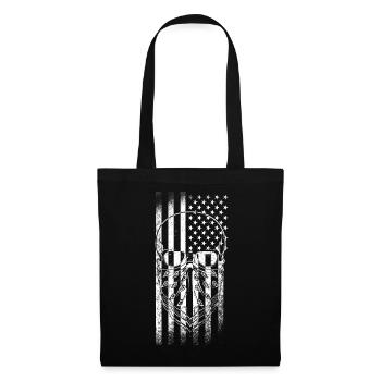 USA Skull used look - Stoffbeutel - Schwarz - Vorne