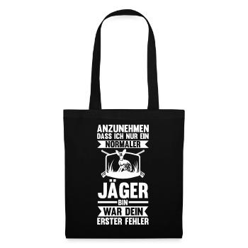 Hasenjäger Hasenjagd Kaninchenjagd Jäger - Stoffbeutel - Schwarz - Vorne