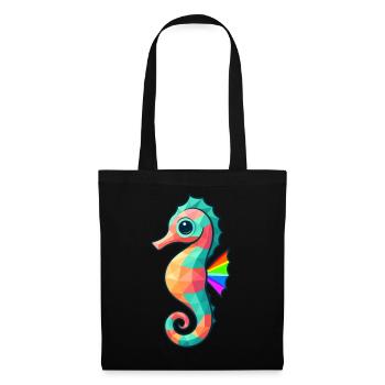Conception d’hippocampe colorée avec des couleurs arc-en-ciel - Sac en tissu - noir - Devant