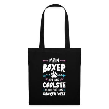 boxer hund spruch - Stoffbeutel - Schwarz - Vorne