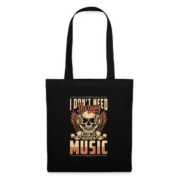 Musique, Passion, Amour, Disque - Sac en tissu - noir - Devant