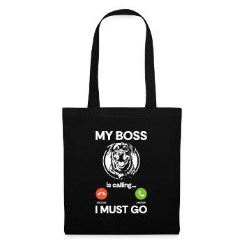 Chien de combat amoureux Rottie - Sac en tissu - noir - Devant