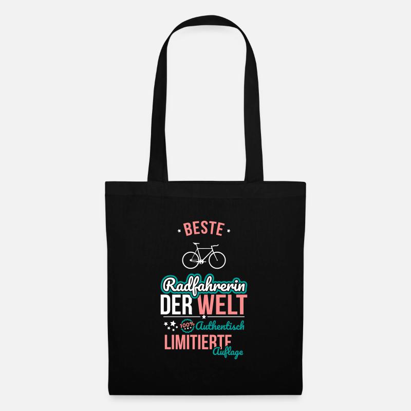 Beste Radfahrerin der Welt - 100% Authentisch - Stoffbeutel - Schwarz