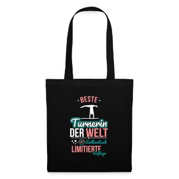 Beste Turnerin der Welt - 100% Authentisch - Stoffbeutel - Schwarz - Vorne