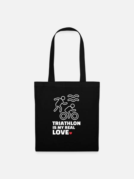 Ich Liebe Triathlon - Stoffbeutel - Schwarz