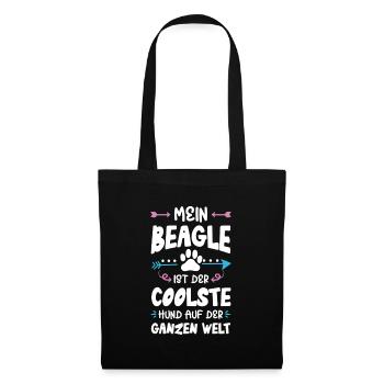 beagle hund spruch - Stoffbeutel - Schwarz - Vorne