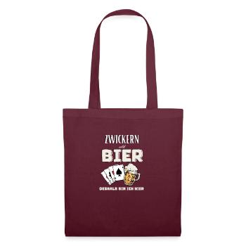 Pinces et bière - Sac en tissu - bordeaux - Devant