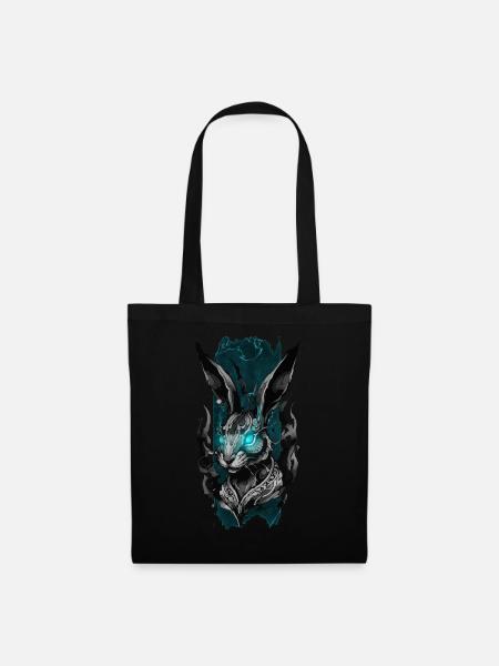 Leuchtender Lapin: Leuchtender Hase Strahlkraft - Stoffbeutel - Schwarz