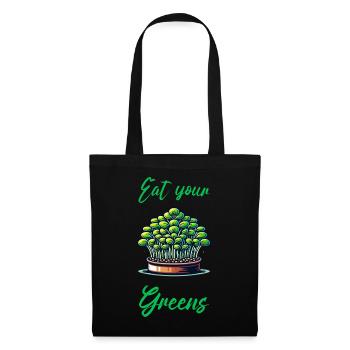 Eat Your Greens Farmer Gardener Microgreen Grower - Stoffbeutel - Schwarz - Vorne