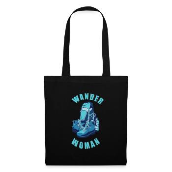 Wanderwoman Woman Hiking Backpack Bagpack Gift - Tote Bag - black - Front