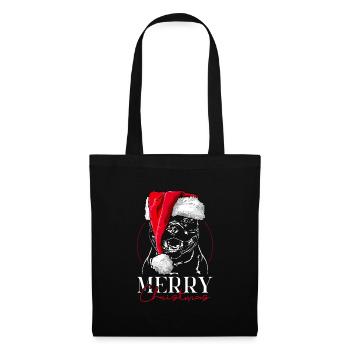 Santa STAFFORDSHIRE BULLTERRIER Merry Christmas - Stoffbeutel - Schwarz - Vorne