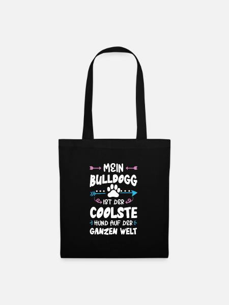 bulldog hund spruch - Stoffbeutel - Schwarz