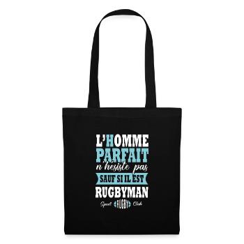 Rugby sport joueur de rugby rugbyman rugbymen - Sac en tissu - noir - Devant