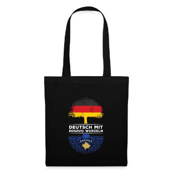 Deutsch mit Kosovo Wurzeln Abstammung - Stoffbeutel - Schwarz - Vorne