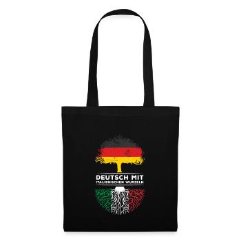 Deutsch mit Italienischen Wurzeln Abstammung - Stoffbeutel - Schwarz - Vorne