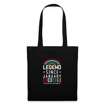 2029 Legend Since Geburtstag Geschenk Januar - Stoffbeutel - Schwarz - Vorne