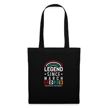 2029 Legend Since Geburtstag Geschenk März - Stoffbeutel - Schwarz - Vorne