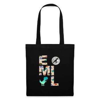EMIL - Beautiful boy name with dinosaur - Tote Bag - black - Front