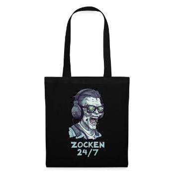 Zocken 24/7 - Stoffbeutel - Schwarz - Vorne