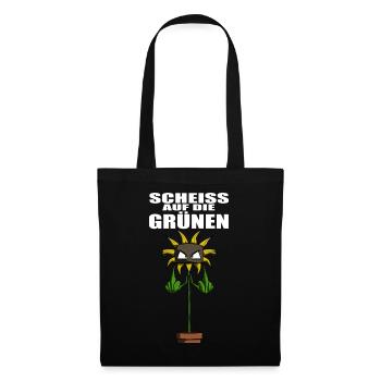 Gegen Grüne Politik Sonnenblume - Stoffbeutel - Schwarz - Vorne