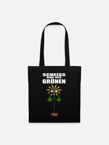 Gegen Grüne Politik Sonnenblume - Stoffbeutel - Schwarz