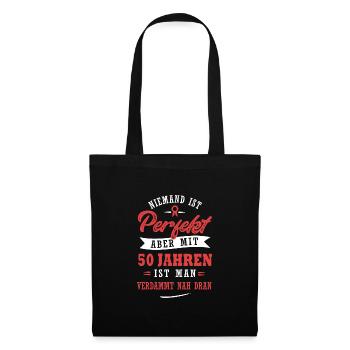 Niemand ist perfekt Funshirt 50 - Stoffbeutel - Schwarz - Vorne