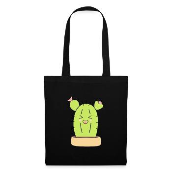 Kawaii Kaktus Kawaii Pflanze Kawaii Sticker lustig - Stoffbeutel - Schwarz - Vorne