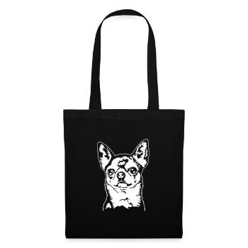 CHIHUAHUA Hundeportrait Hunde Wilsigns - Stoffbeutel - Schwarz - Vorne