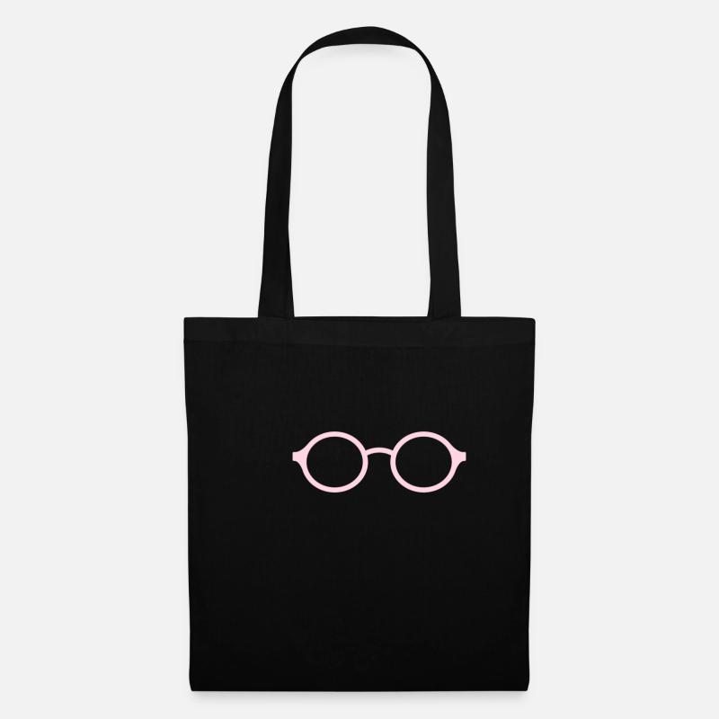 rosa Brille - Stoffbeutel - Schwarz
