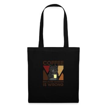 Café Parce que le meurtre est faux - Sac en tissu - noir - Devant