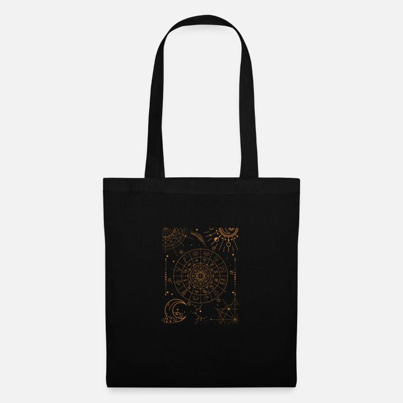 Dark Academia Cottagecore Sun Moon - Stoffbeutel - Schwarz