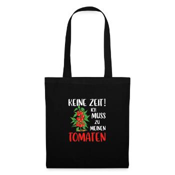 Gärtner Tomaten Tomate Gartenarbeit Strebergarten - Stoffbeutel - Schwarz - Vorne