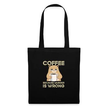 Coffee Because Murder Is Wrong Cat Vintage - Tote Bag - black - Front