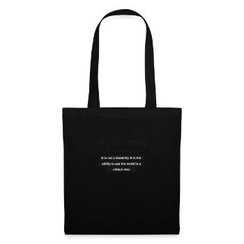 Dyslexie Définition Sensibilisation à la lecture - Sac en tissu - noir - Devant