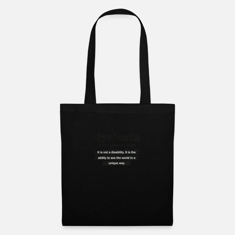 Dyslexia Definition Reading Awareness - Tote Bag - black